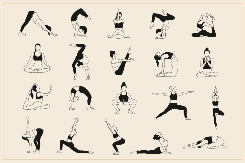 Hand Drawn Yoga Poses Illustrations – MasterBundles