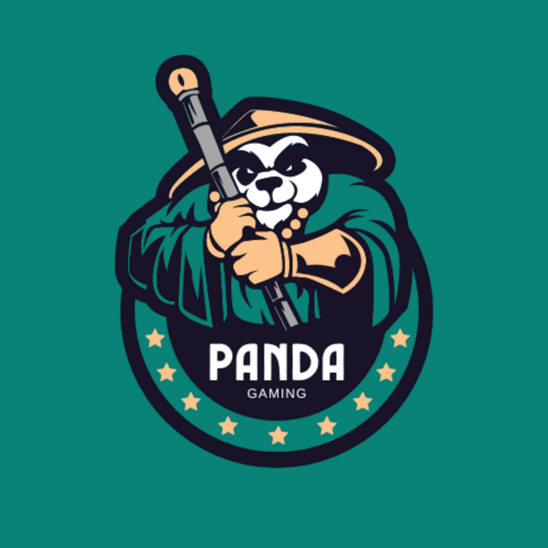 Panda holding a baseball bat and wearing a hat.