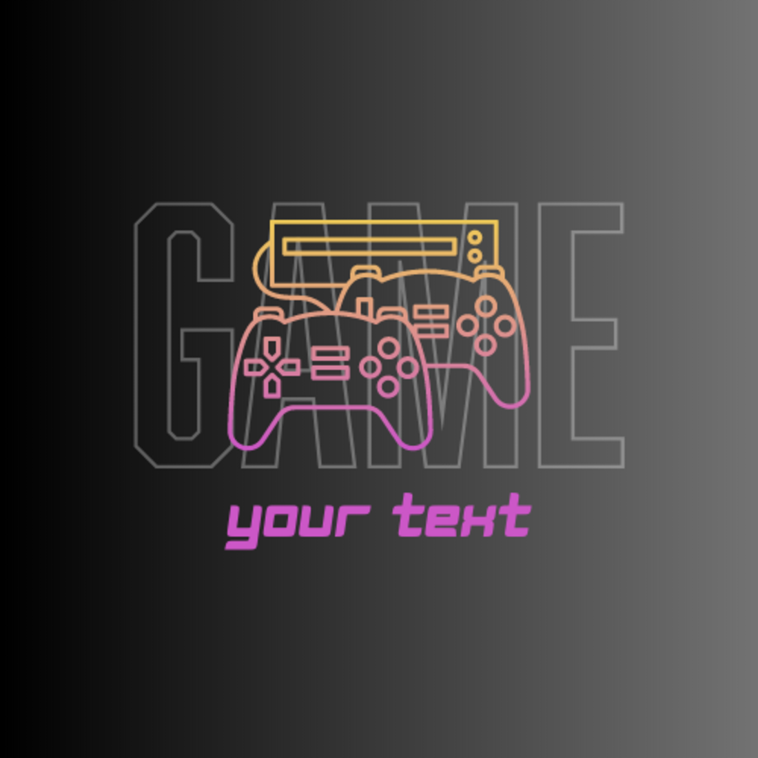 Video game logo with a video game controller.
