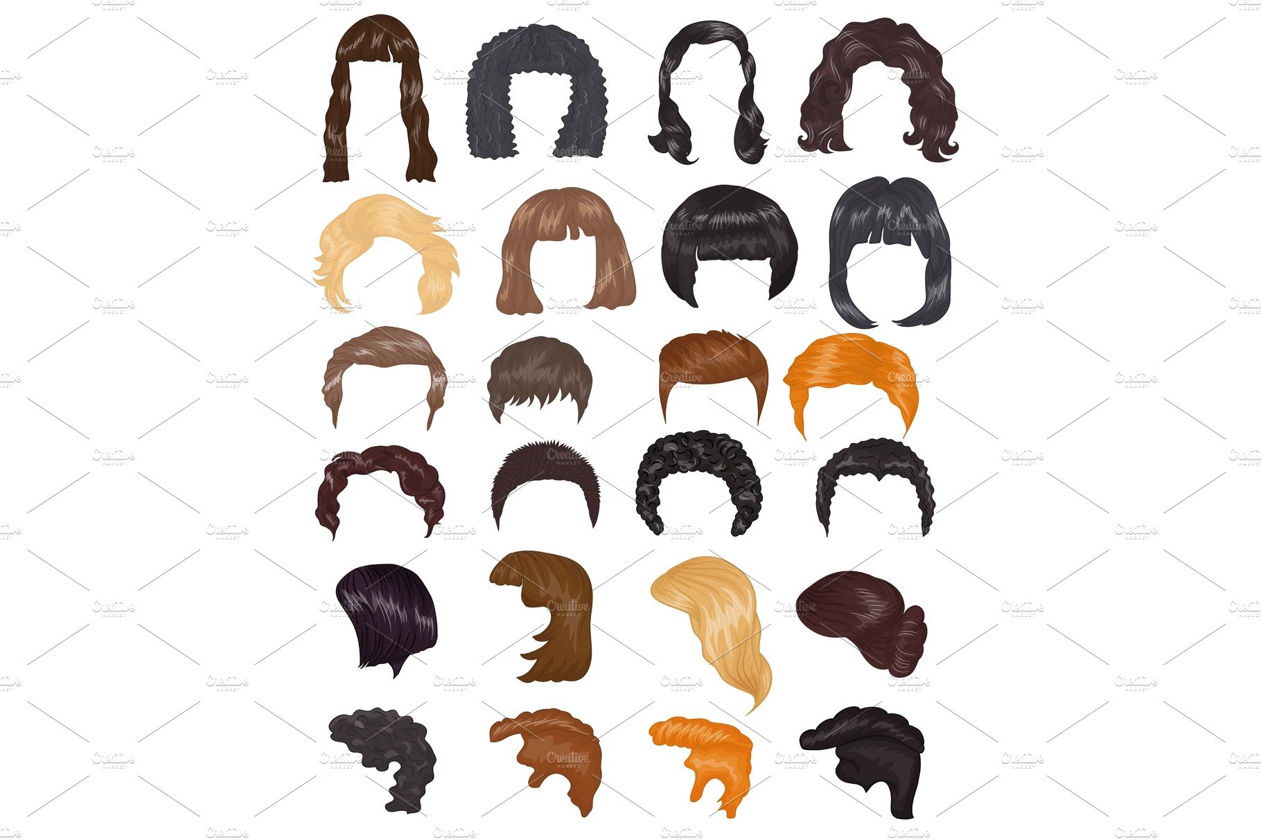 Hairstyle woman vector female cover image.