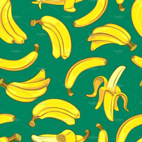 bananas vector seamless pattern cover image.