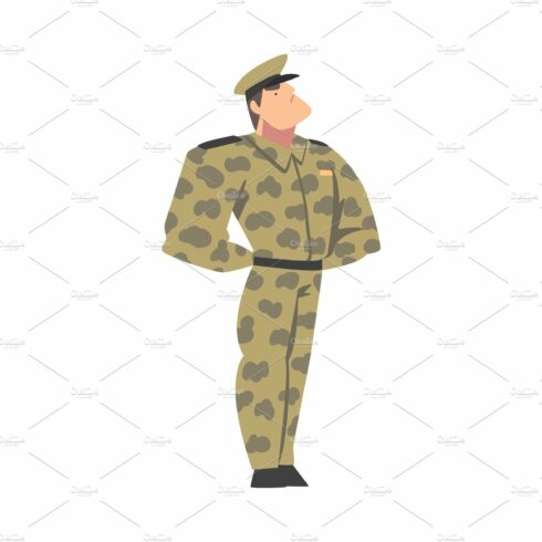 Military Man in Camouflage Uniform cover image.