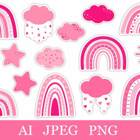 Valentine Rainbow Stickers Printable cover image.