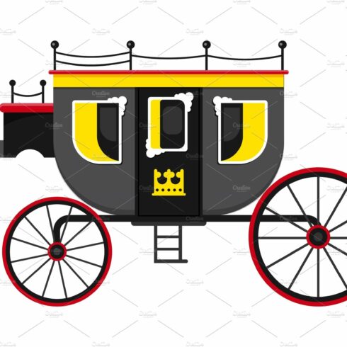 Carriage coach vector vintage cover image.