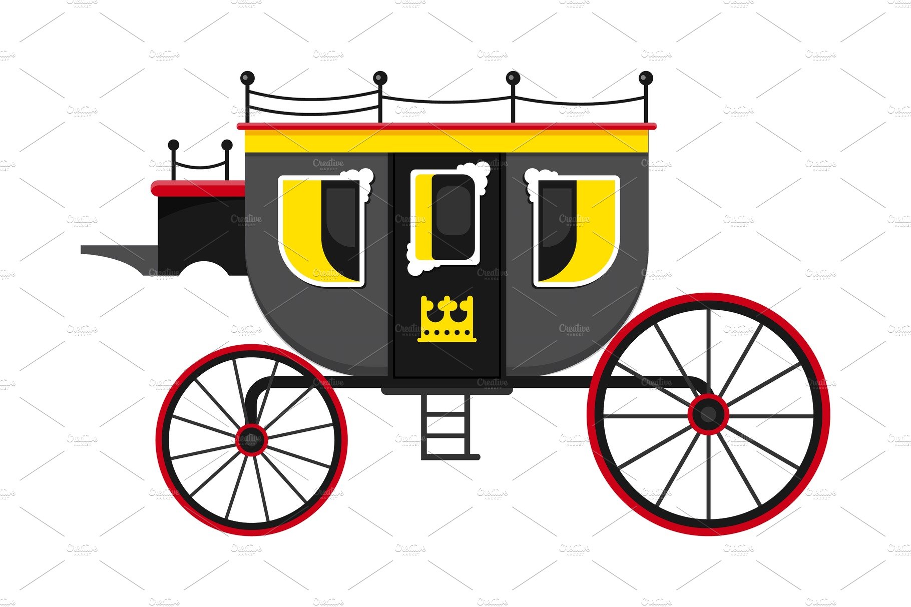 Carriage coach vector vintage cover image.