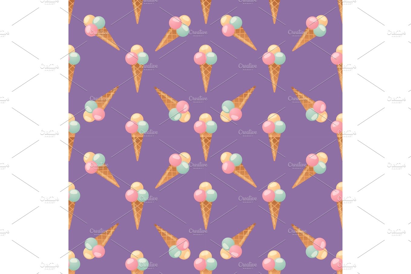 ice cream seamless pattern background fruit vector illustration cover image.