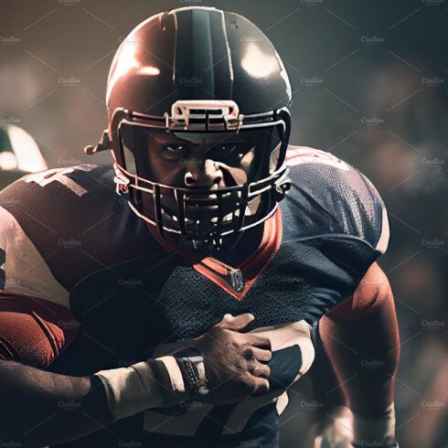 American football sportsman player in stadium cover image.