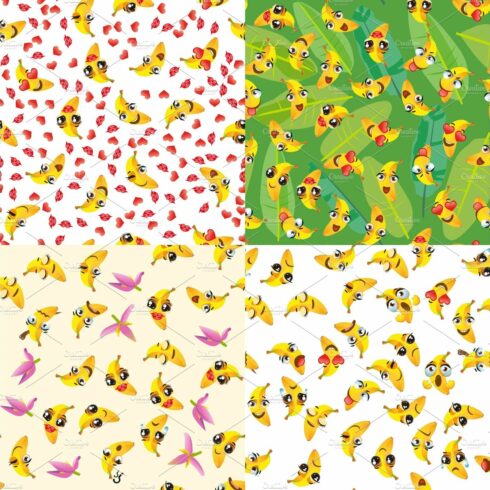 Set of cute seamless pattern cover image.