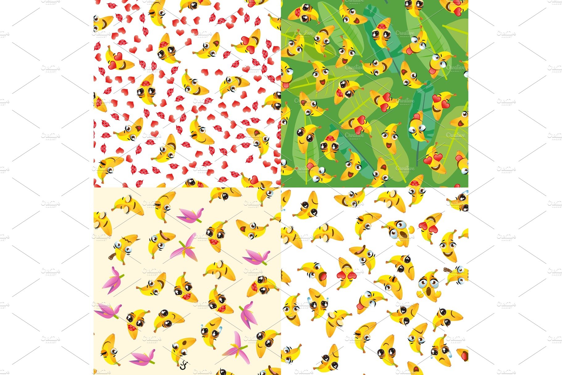Set of cute seamless pattern cover image.
