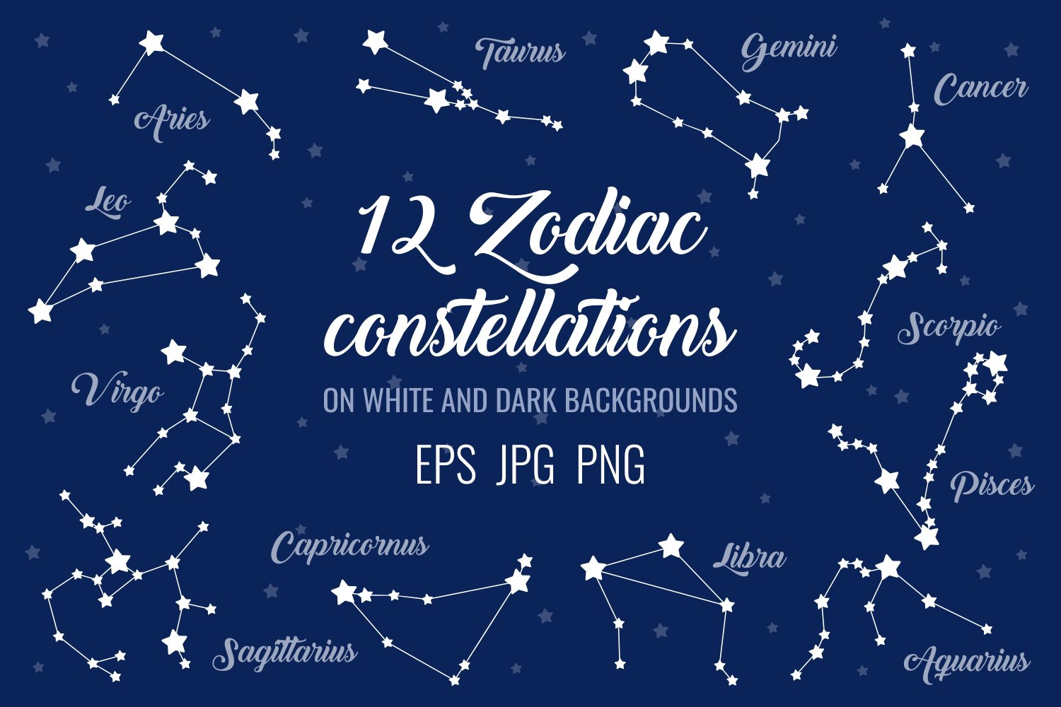 12 zodiac signs constellations cover image.