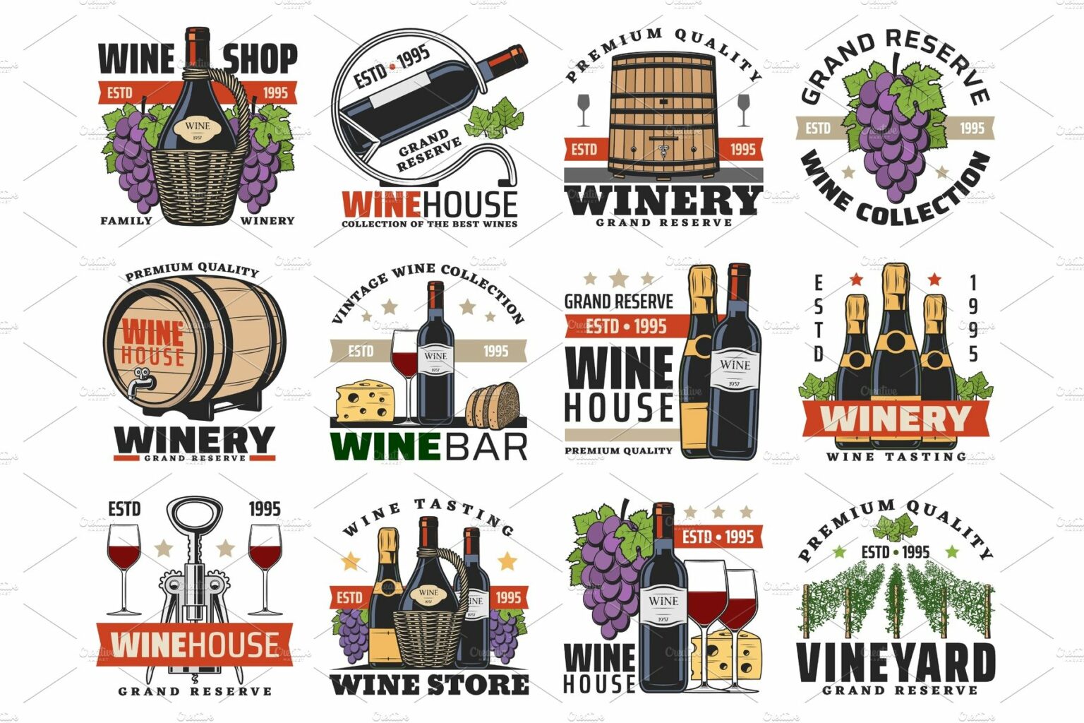 Wine, winemaking vector icons – MasterBundles