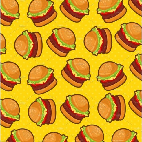 pattern of hamburguers american food cover image.