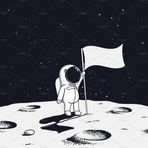 astronaut on moon with flag cover image.