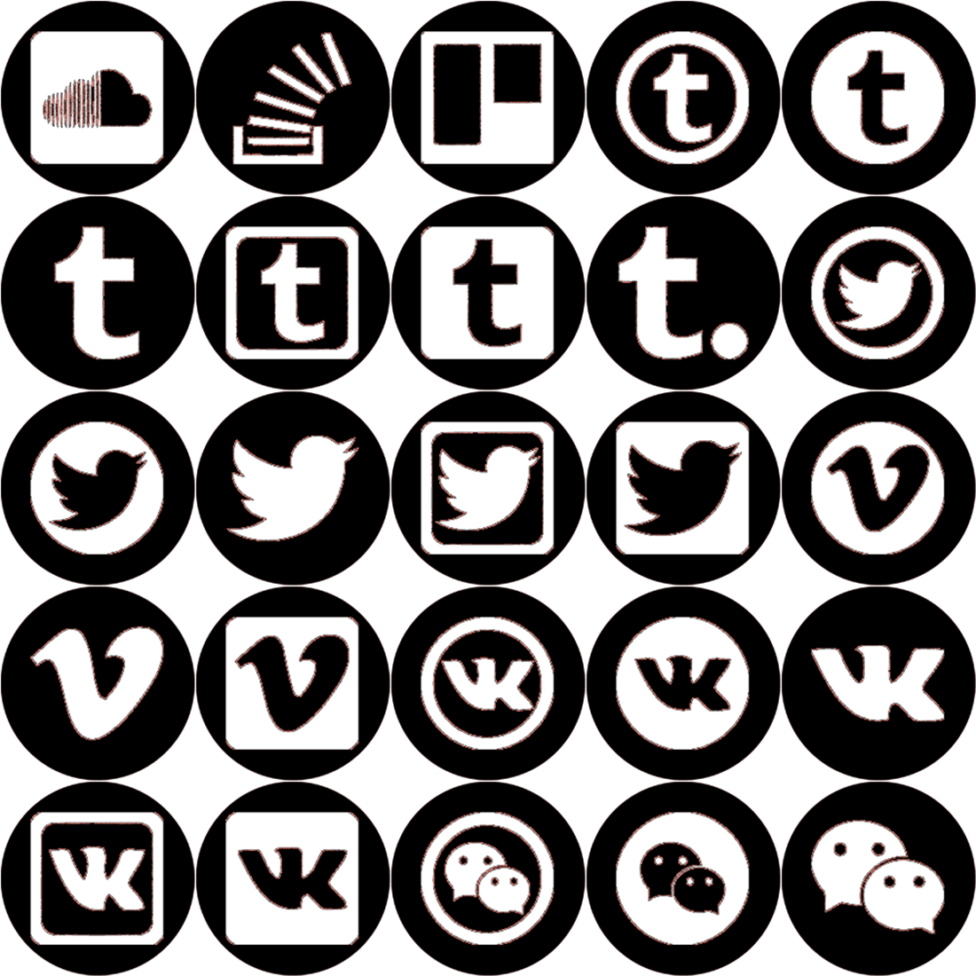 Over 1,000 Black and White Rounded Icons preview image.