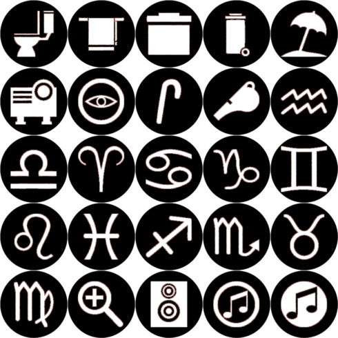 Over 1,000 Black and White Rounded Icons cover image.