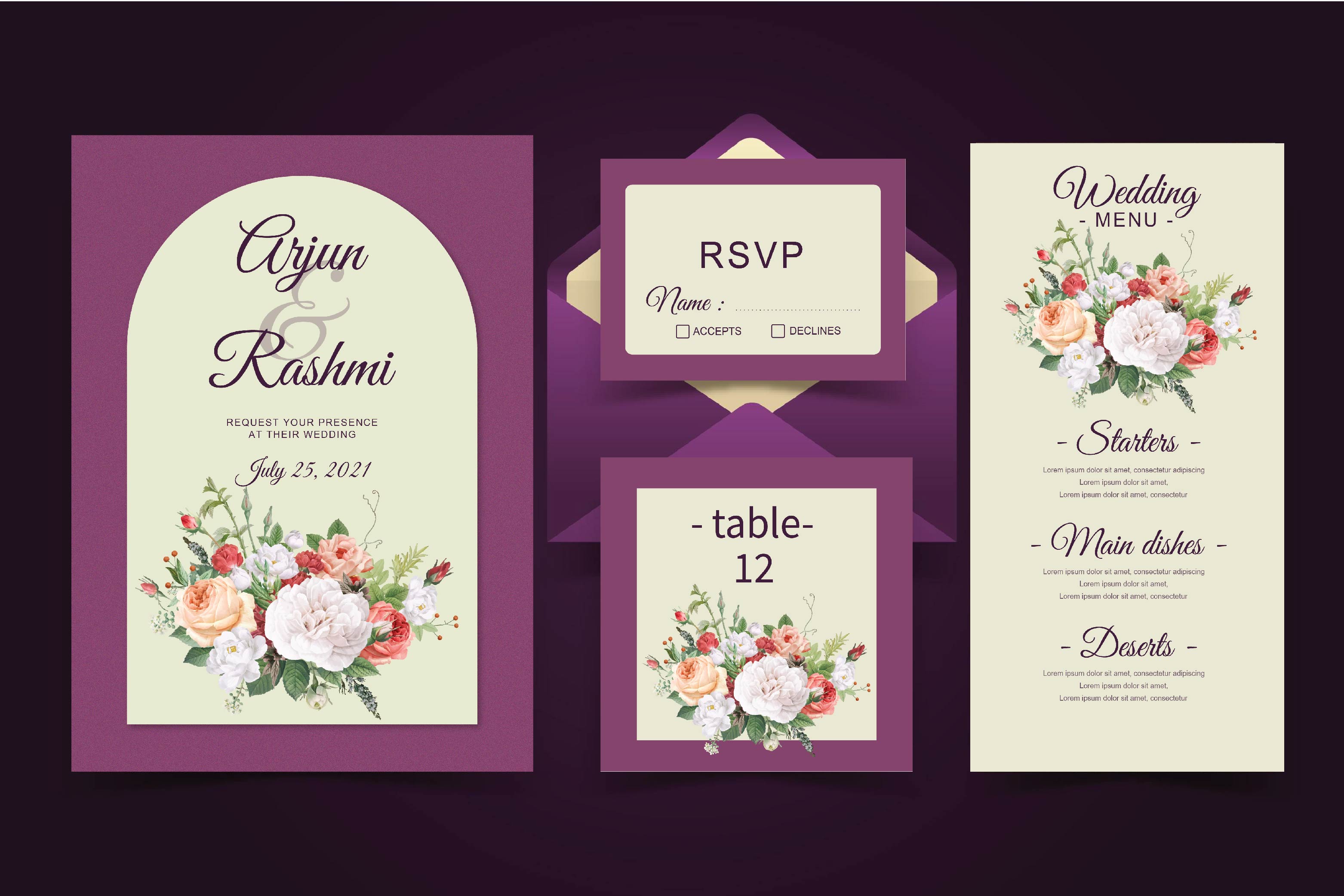 wedding card pinterest preview image.