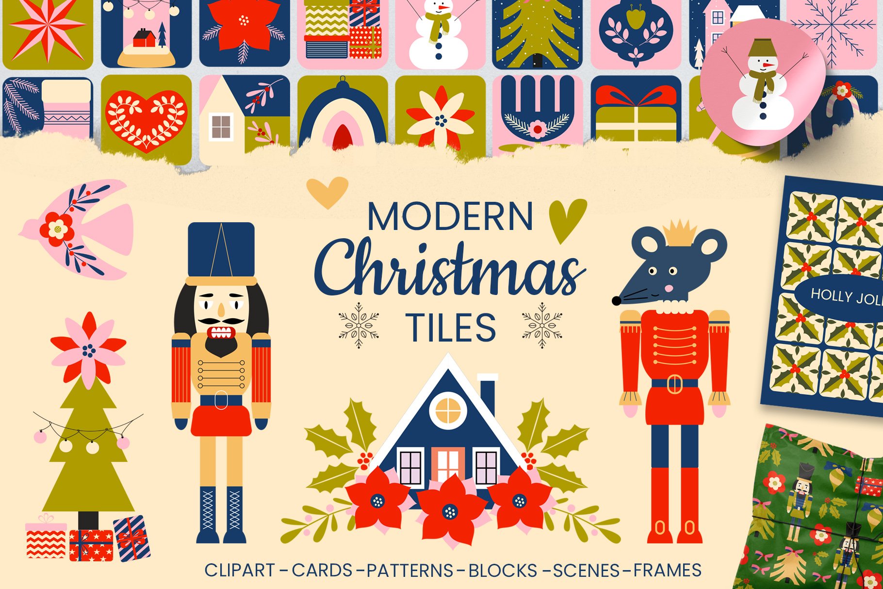 Modern Christmas Fairytale - clipart cover image.