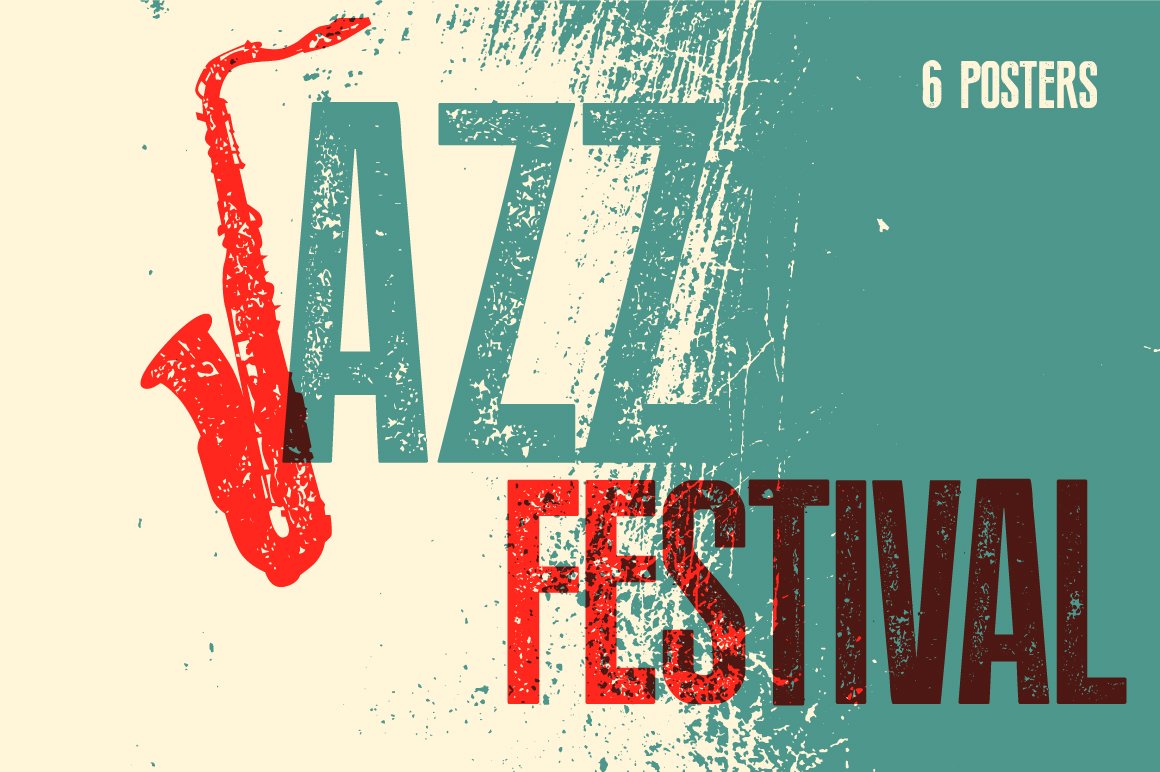 Jazz Festival typographic poster. cover image.