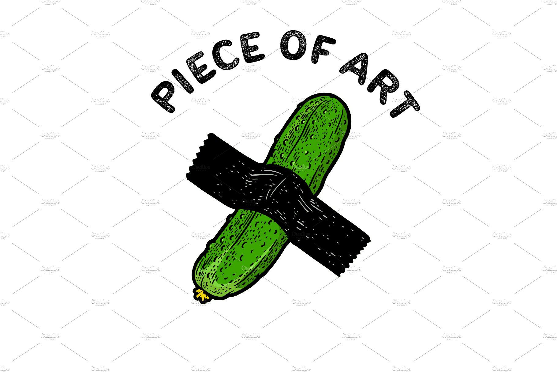 Piece of art design cucumber taped cover image.