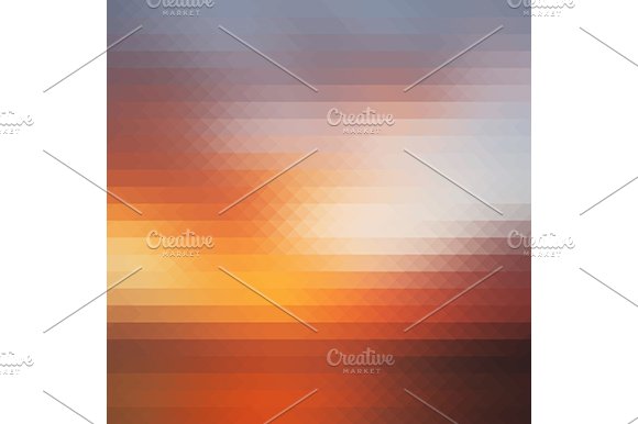 Sunset triangular vector background cover image.