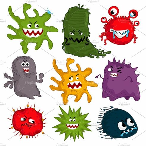 Cartoon viruses characters cover image.