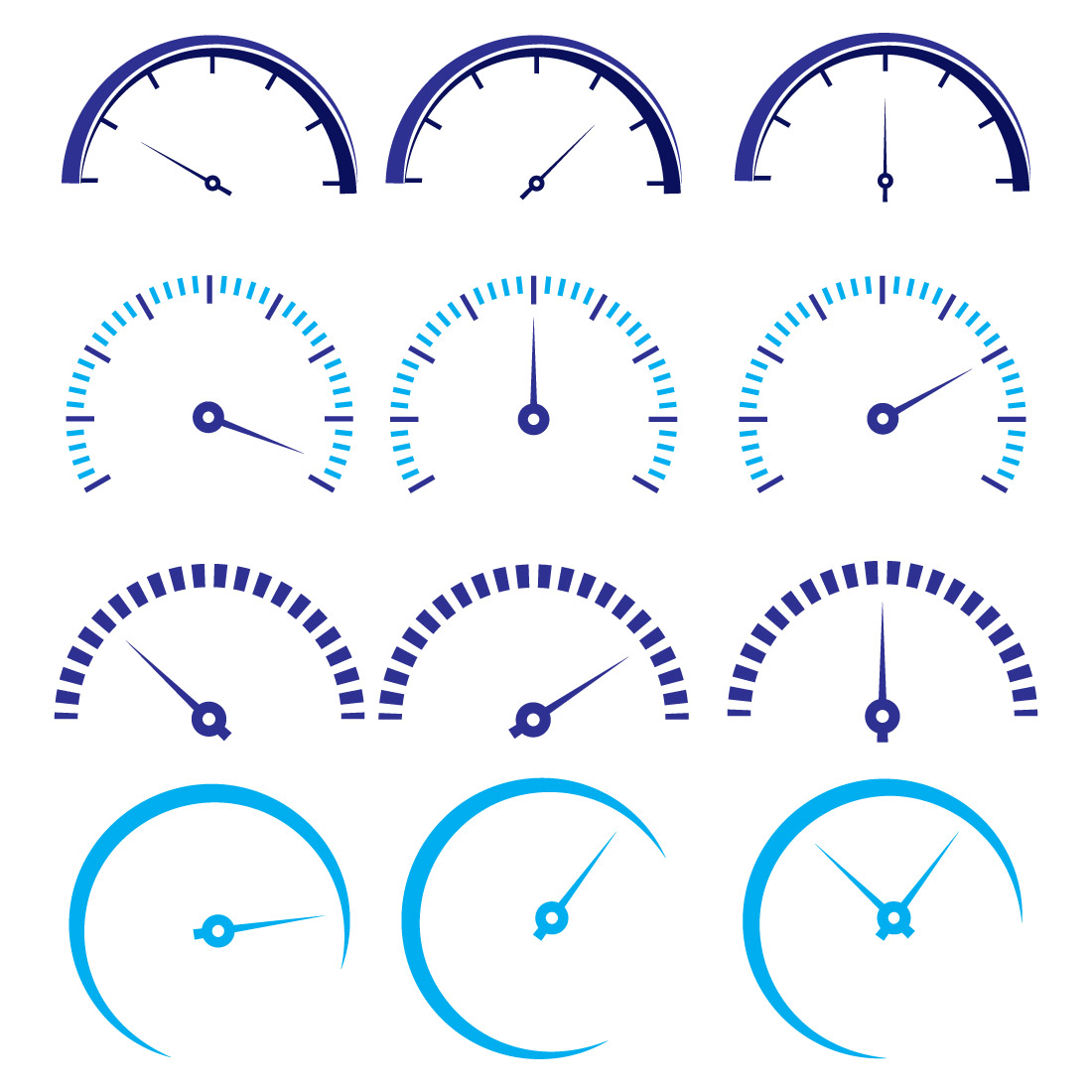 Abstract Vector 12 Speed Logo Bundle Creative Speed, Time, Clock Icon Set cover image.