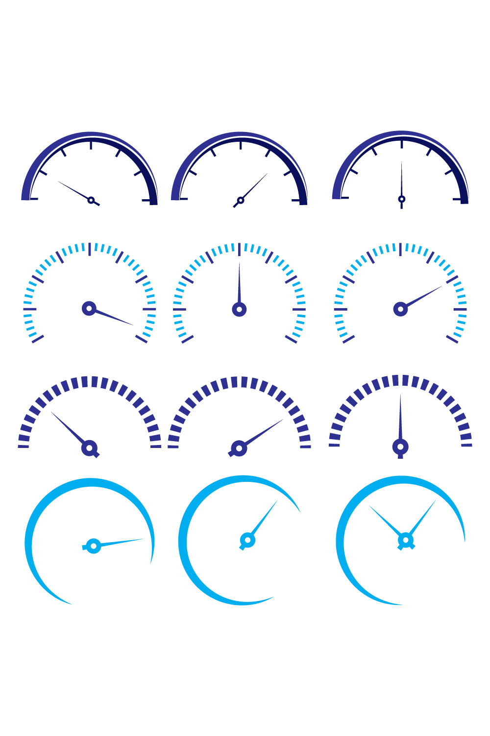 Abstract Vector 12 Speed Logo Bundle Creative Speed, Time, Clock Icon Set pinterest preview image.