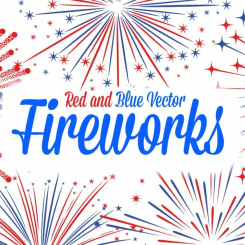Vector Red and Blue Fireworks cover image.