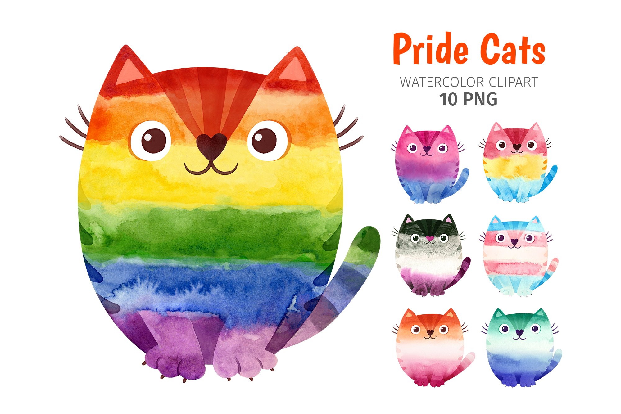 LGBT pride month Watercolor clipart cover image.