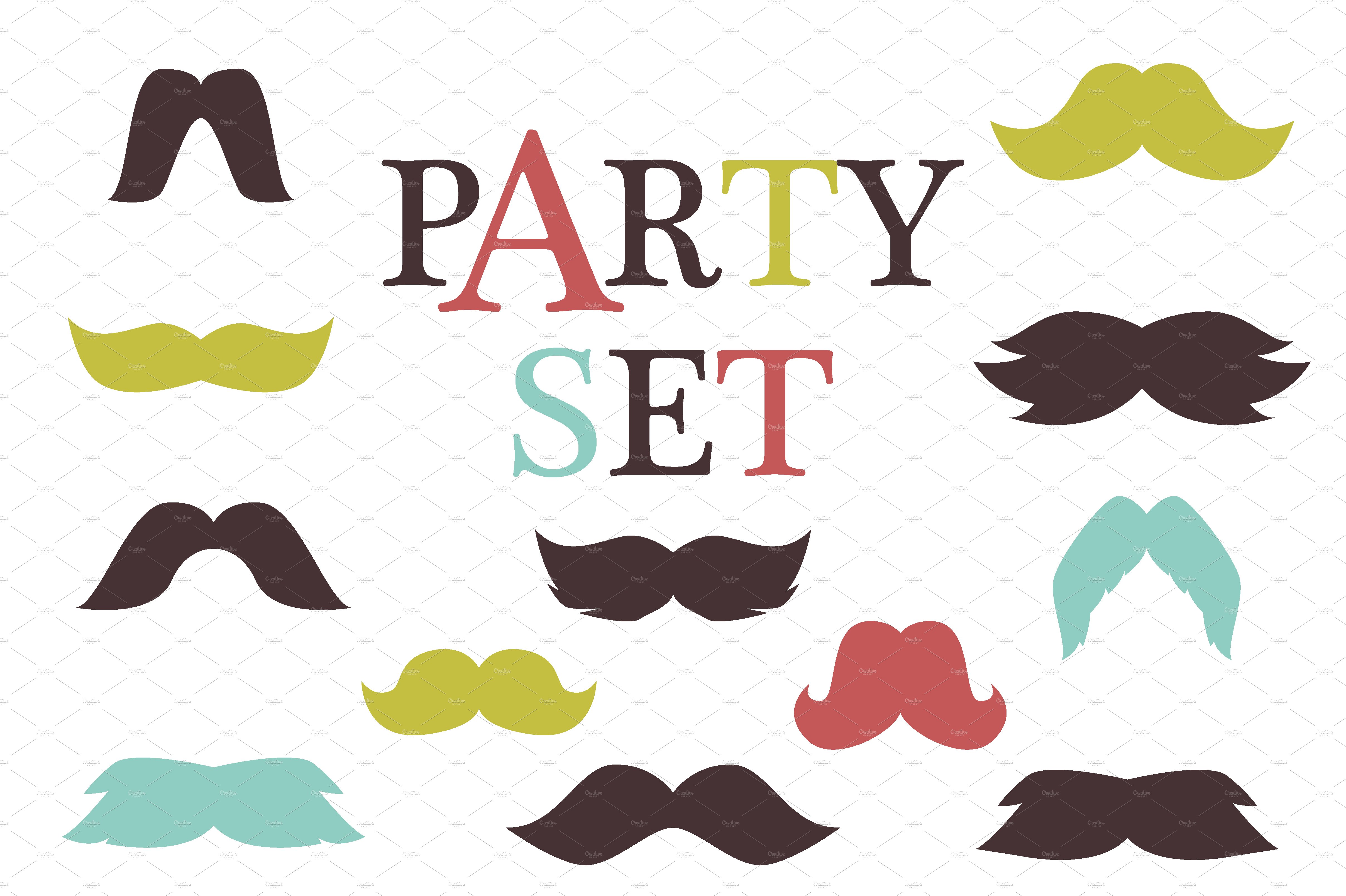 Retro party set vector cover image.