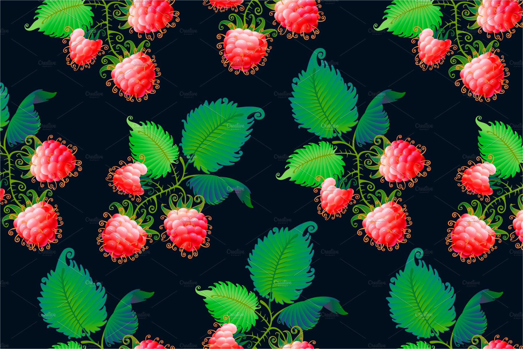 Raspberry. Art and patterns cover image.