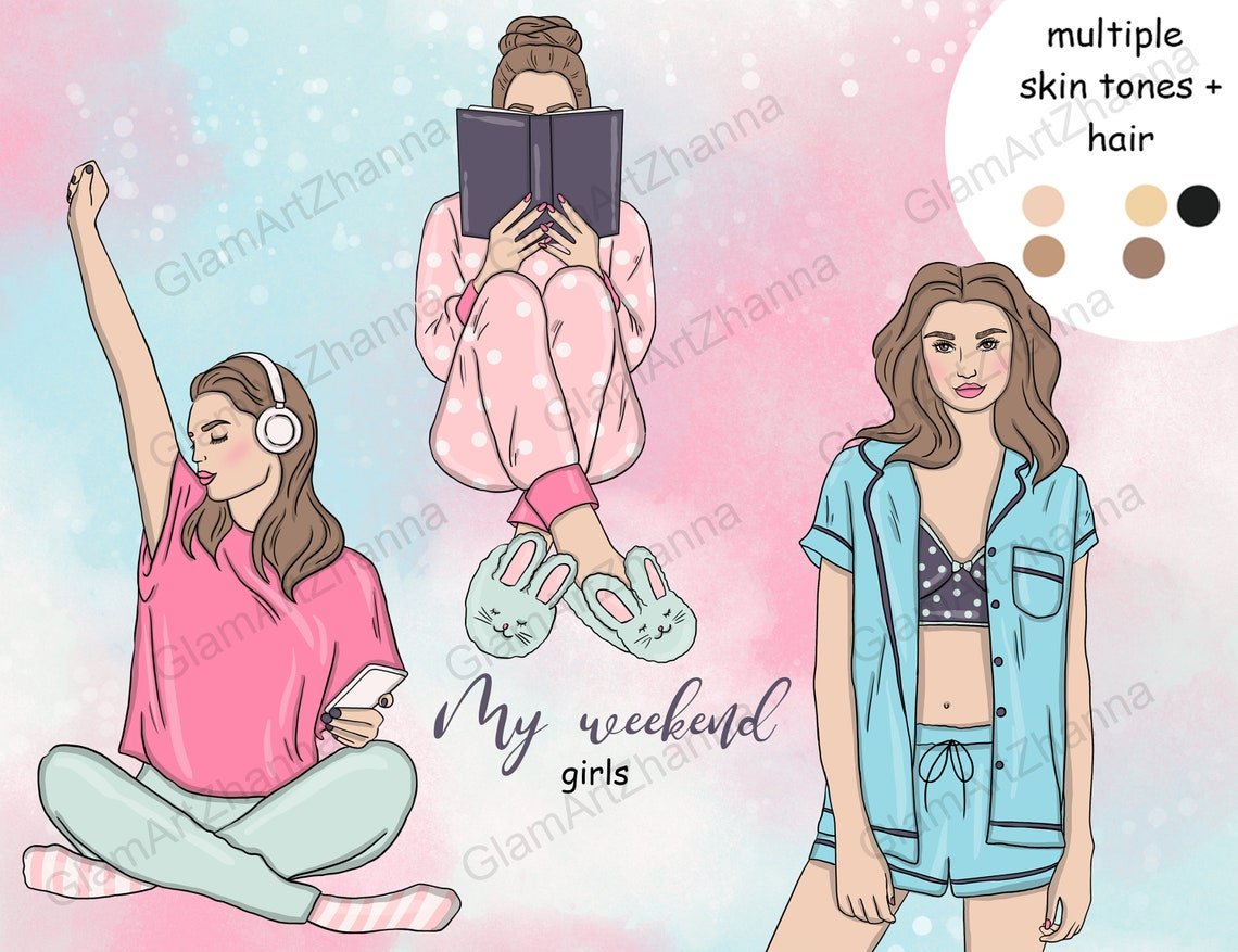 My Weekend Clipart | Girls Planner cover image.