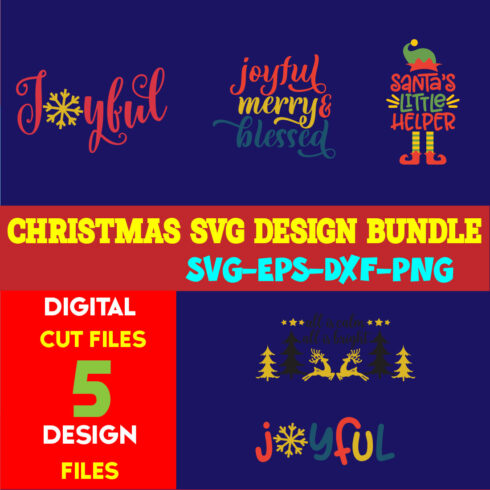 Christmas SVG T-shirt Design Bundle Volume-87 cover image.