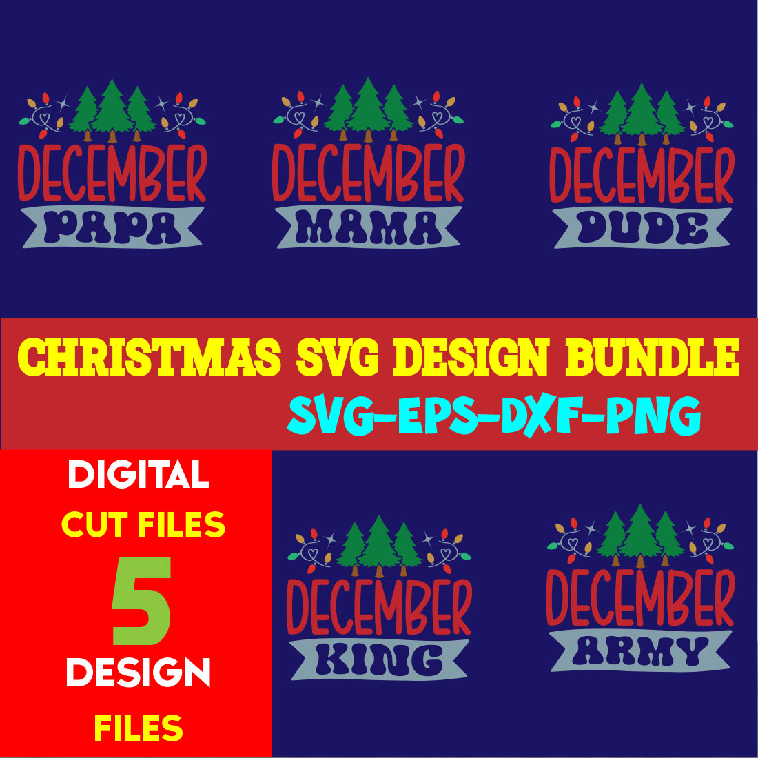 Christmas SVG T-shirt Design Bundle Volume-58 cover image.