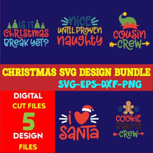 Christmas SVG T-shirt Design Bundle Volume-88 cover image.