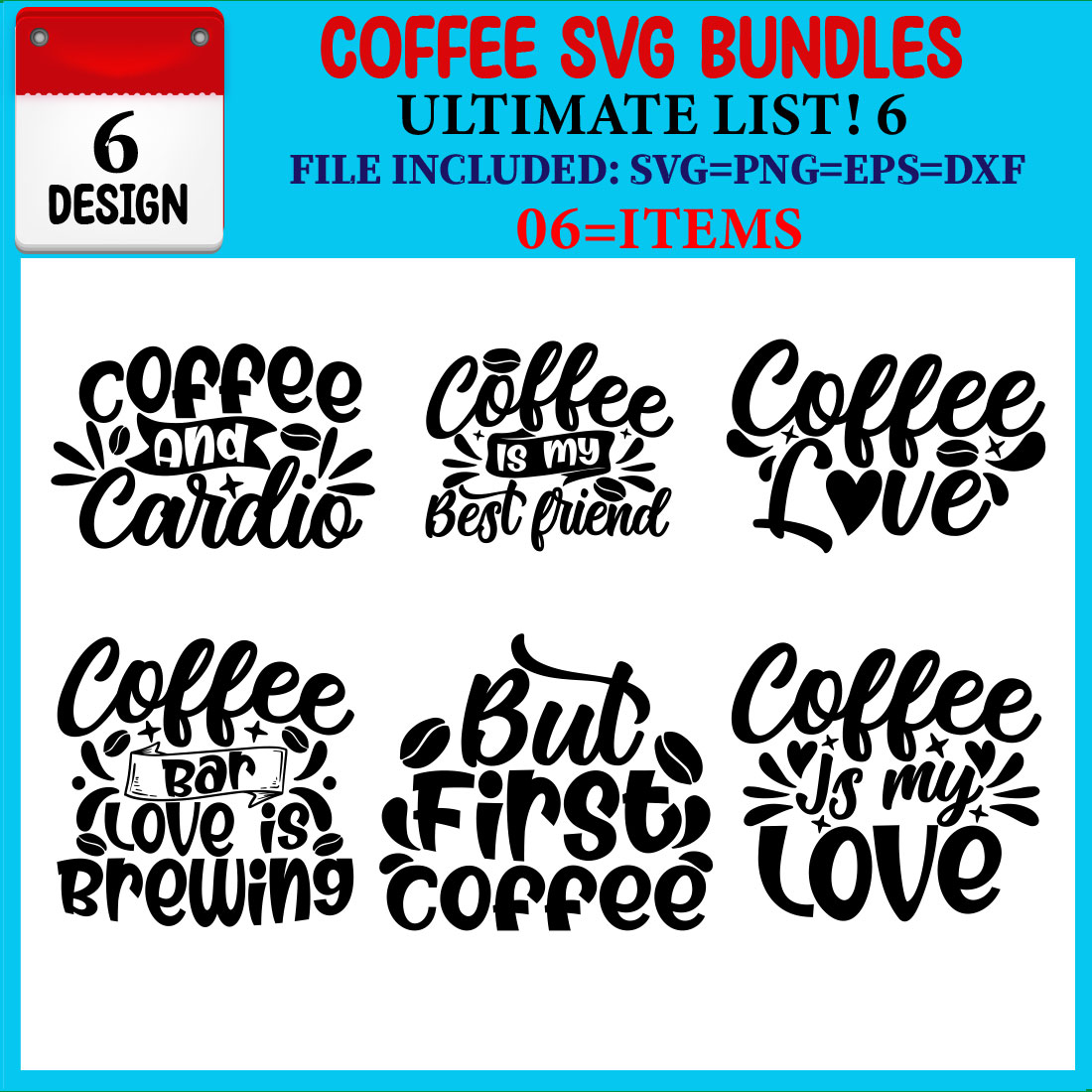 Coffee SVG T-shirt Design Bundle cover image.