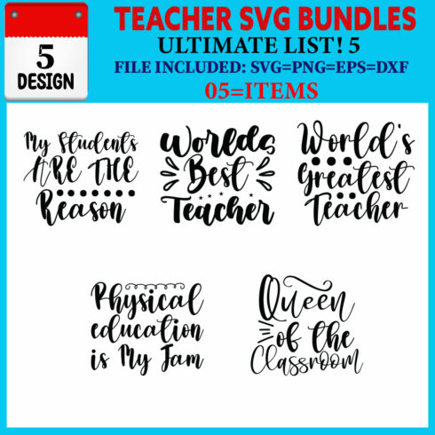 Teacher T-shirt Design Bundle Vol-05 cover image.