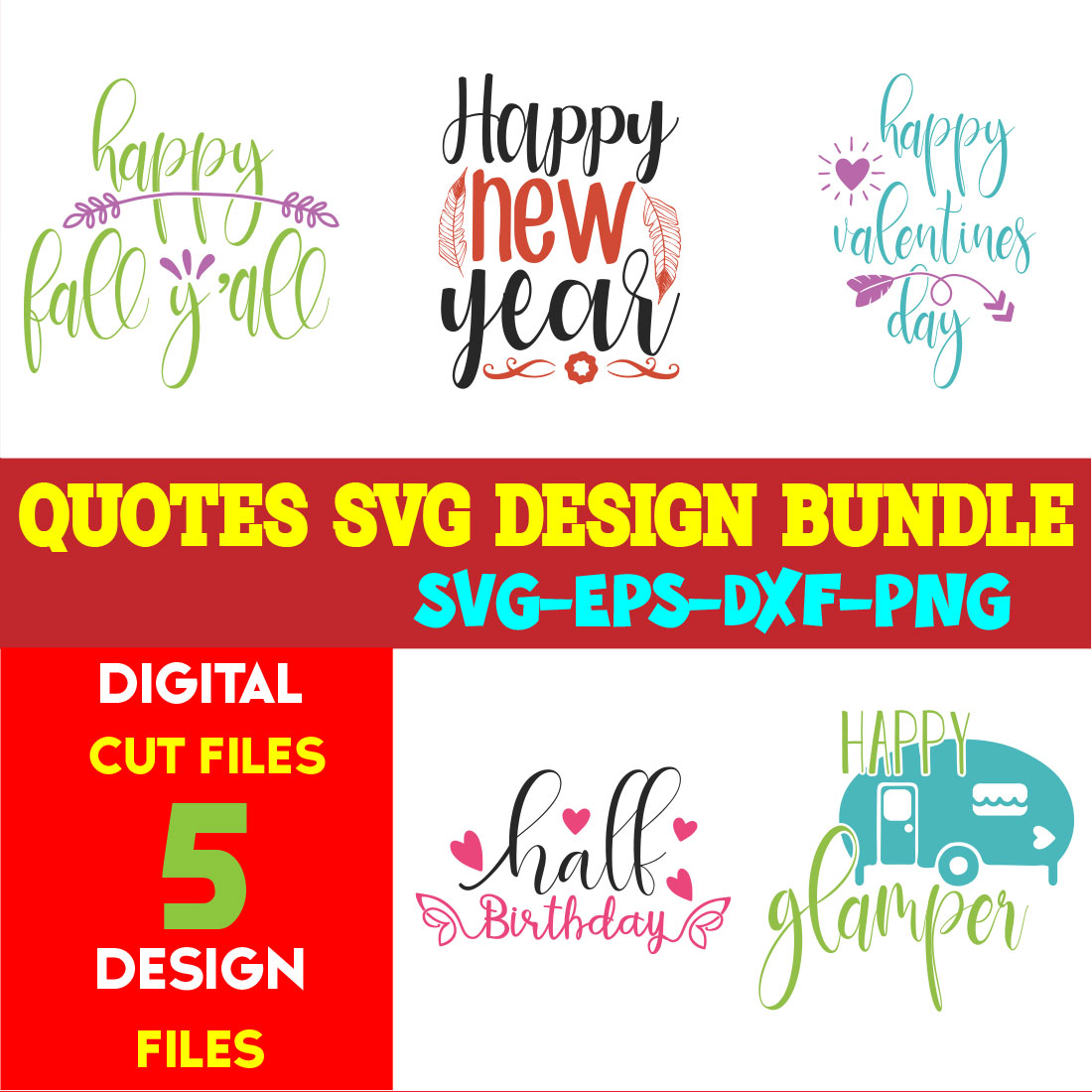 Quotes T-shirt Design Bundle Vol-08 cover image.