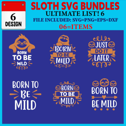 Sloth T-shirt Design Bundle Vol-01 cover image.