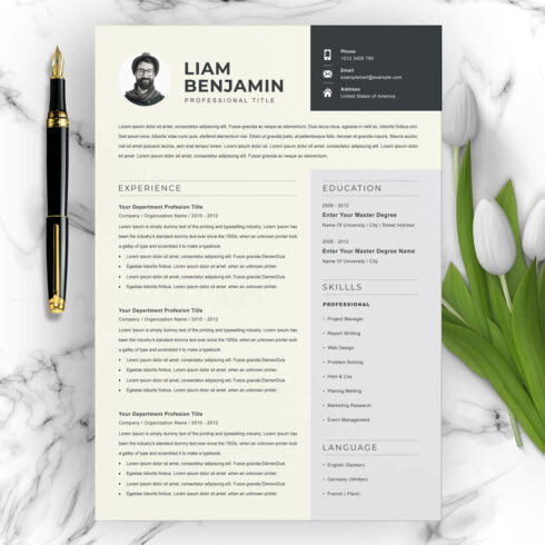 Creative Resume Template | Word CV Design Template | Professional Resume cover image.