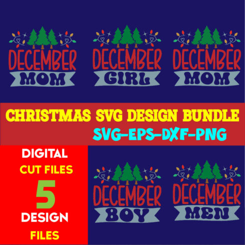 Christmas SVG T-shirt Design Bundle Volume-56 cover image.