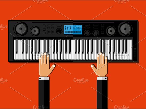 Hands playing the piano cover image.