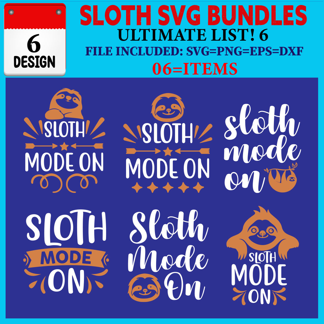 Sloth T-shirt Design Bundle Vol-04 cover image.