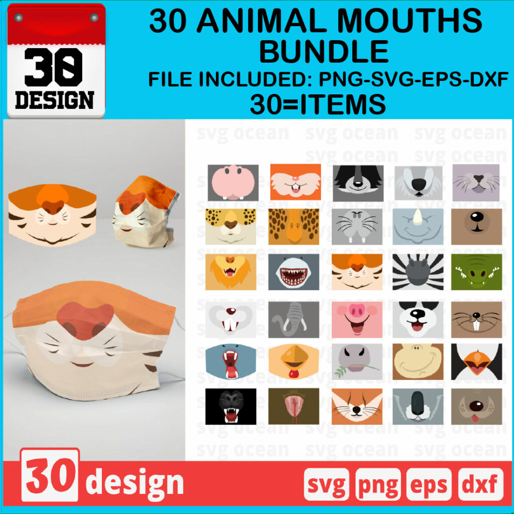 30 Animal Mouths Bundle - MasterBundles