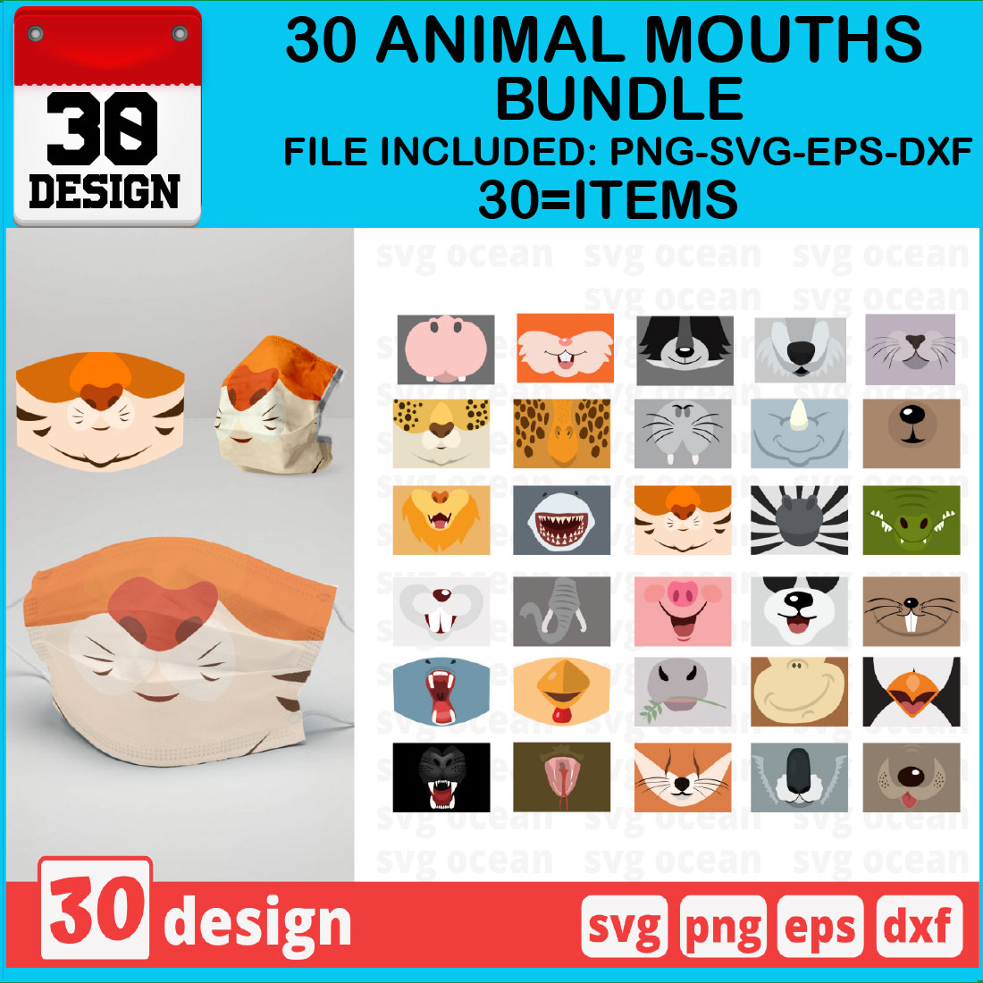 30 Animal Mouths Bundle cover image.