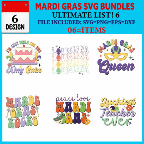 Mardi Gras T-shirt Design Bundle Vol-03 cover image.