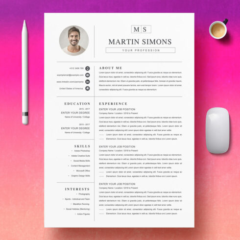 Clean Resume Template | Job CV Design | ATS Resume Word Format cover image.