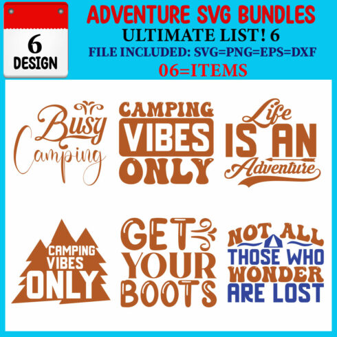 Adventure SVG T-shirt Design Bundle cover image.