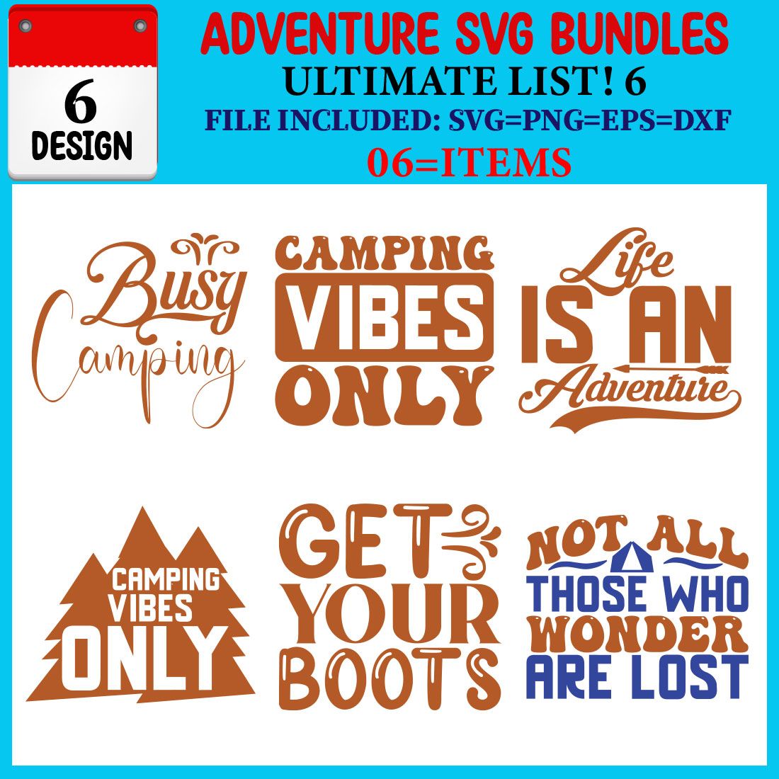 Adventure SVG T-shirt Design Bundle cover image.