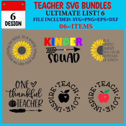 Teacher T-shirt Design Bundle cover image.